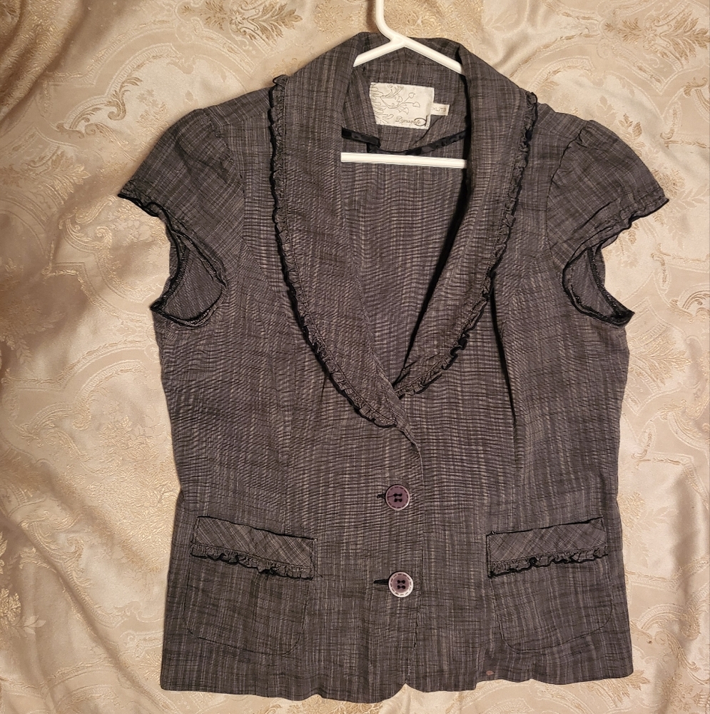 Grey Ruffle Dynamite Vest